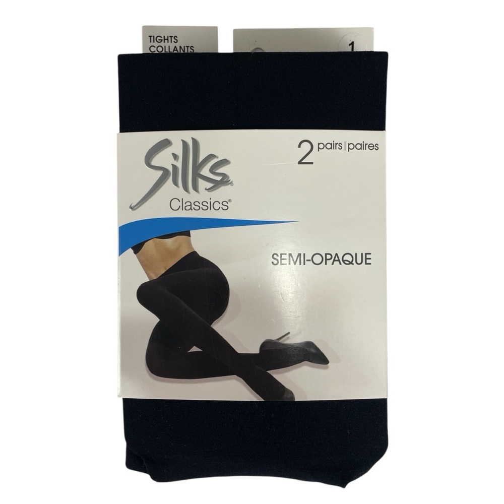 Silks Classics 2 Pairs Semi Opaque Tights Black Size 1 (95-140 lb) NEW